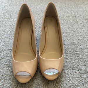 Cole Haan Nude Peep Toe Wedges